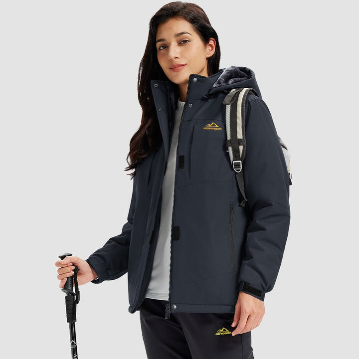 Veste de Ski Femme Imperméable Doublée Polaire Coupe Vent