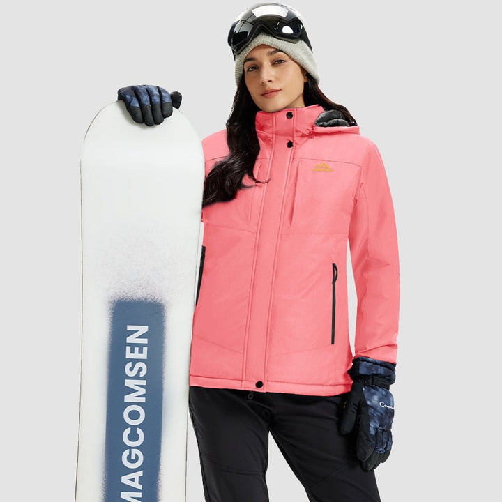 Veste de Ski Femme Imperméable Doublée Polaire Coupe Vent