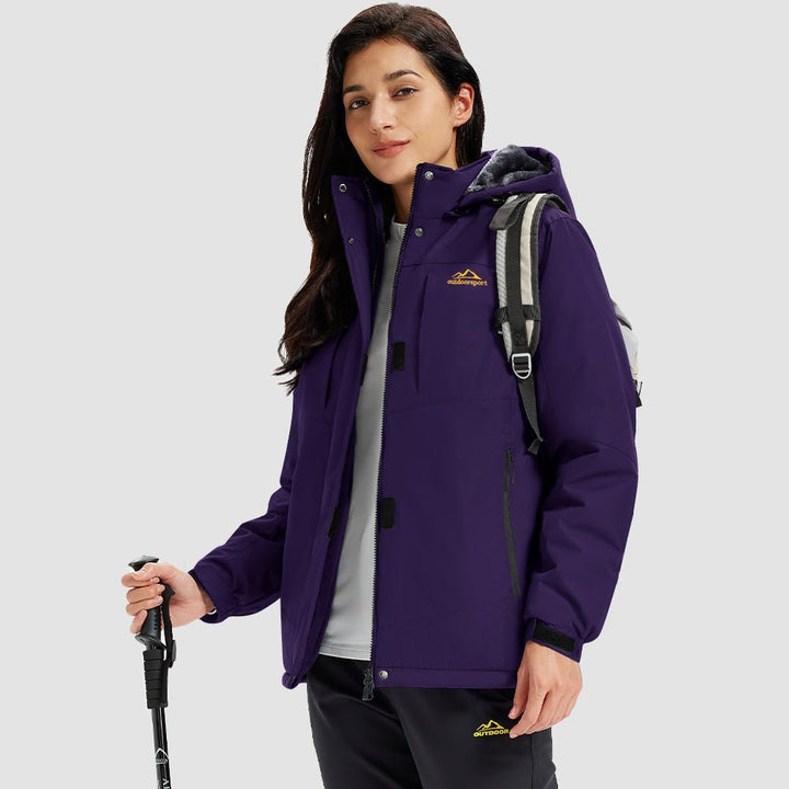 Veste de Ski Femme Imperméable Doublée Polaire Coupe Vent