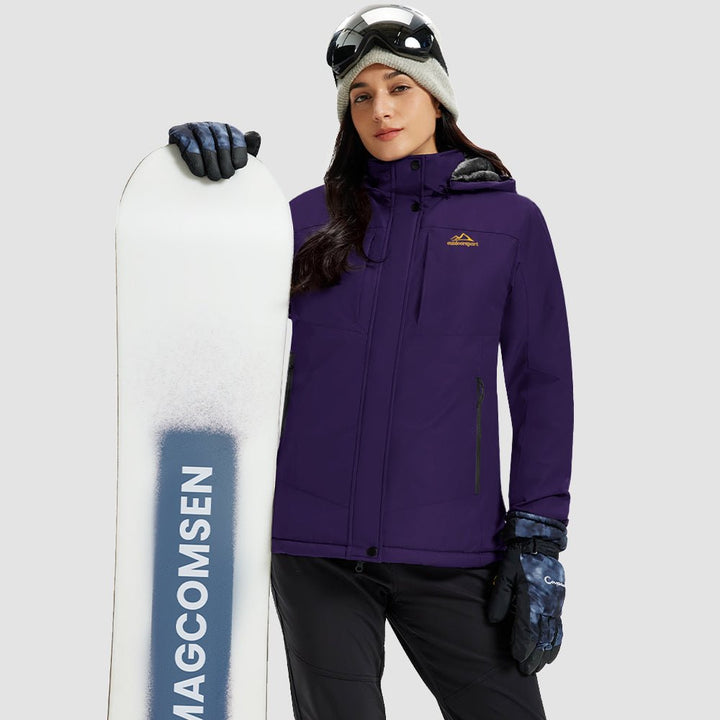 Veste de Ski Femme Imperméable Doublée Polaire Coupe Vent
