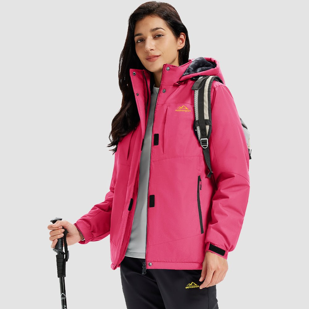 Veste de Ski Femme Imperméable Doublée Polaire Coupe Vent