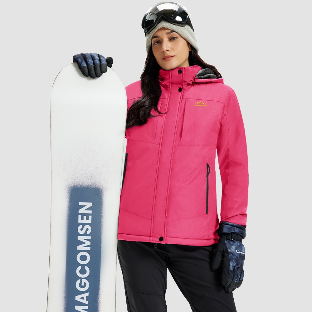 Veste de Ski Femme Imperméable Doublée Polaire Coupe Vent