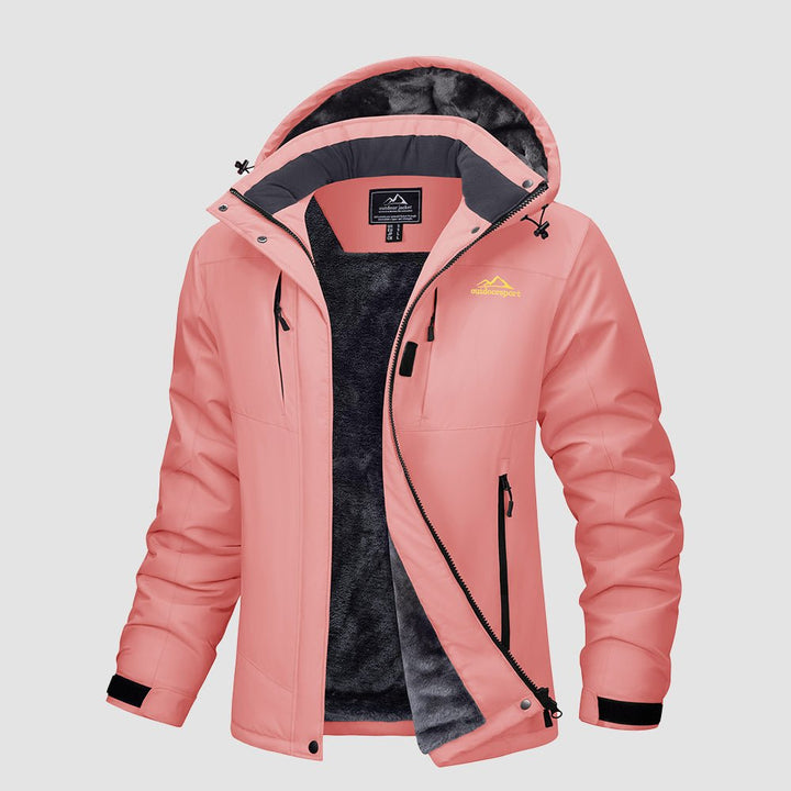 Veste de Ski Femme Imperméable Doublée Polaire Coupe Vent