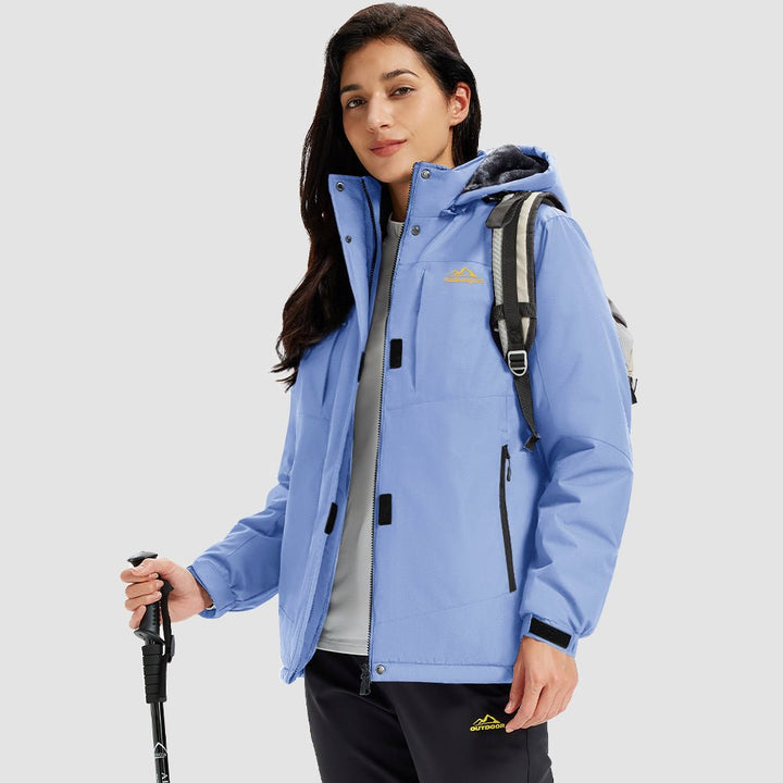 Veste de Ski Femme Imperméable Doublée Polaire Coupe Vent