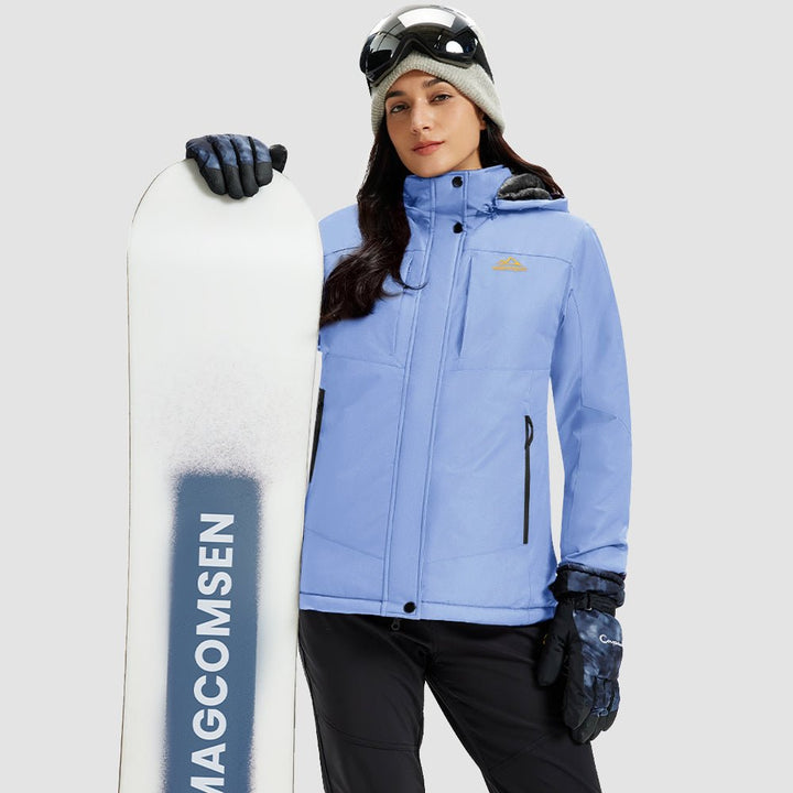Veste de Ski Femme Imperméable Doublée Polaire Coupe Vent
