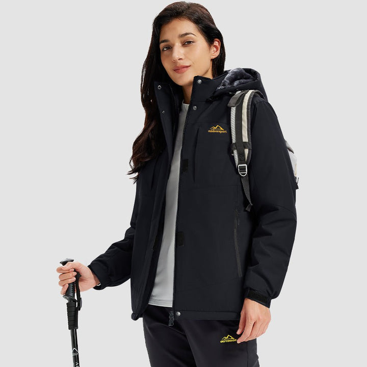 Veste de Ski Femme Imperméable Doublée Polaire Coupe Vent