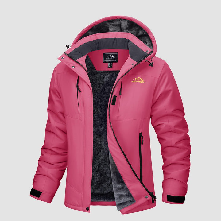 Veste de Ski Femme Imperméable Doublée Polaire Coupe Vent