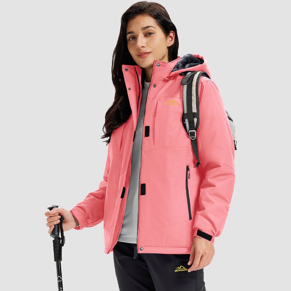 Veste de Ski Femme Imperméable Doublée Polaire Coupe Vent