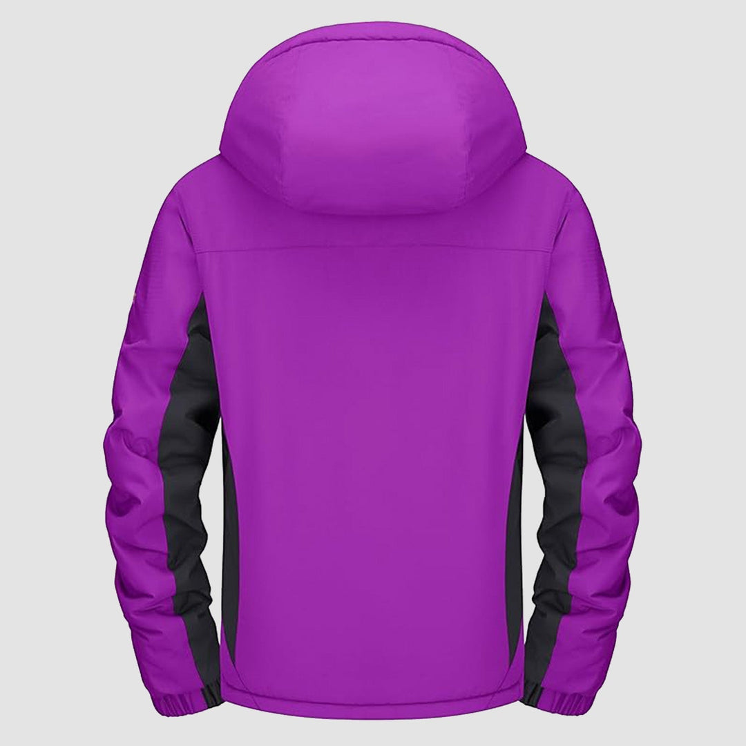 Veste de Ski Femme Imperméable Doublée Polaire à Capuche