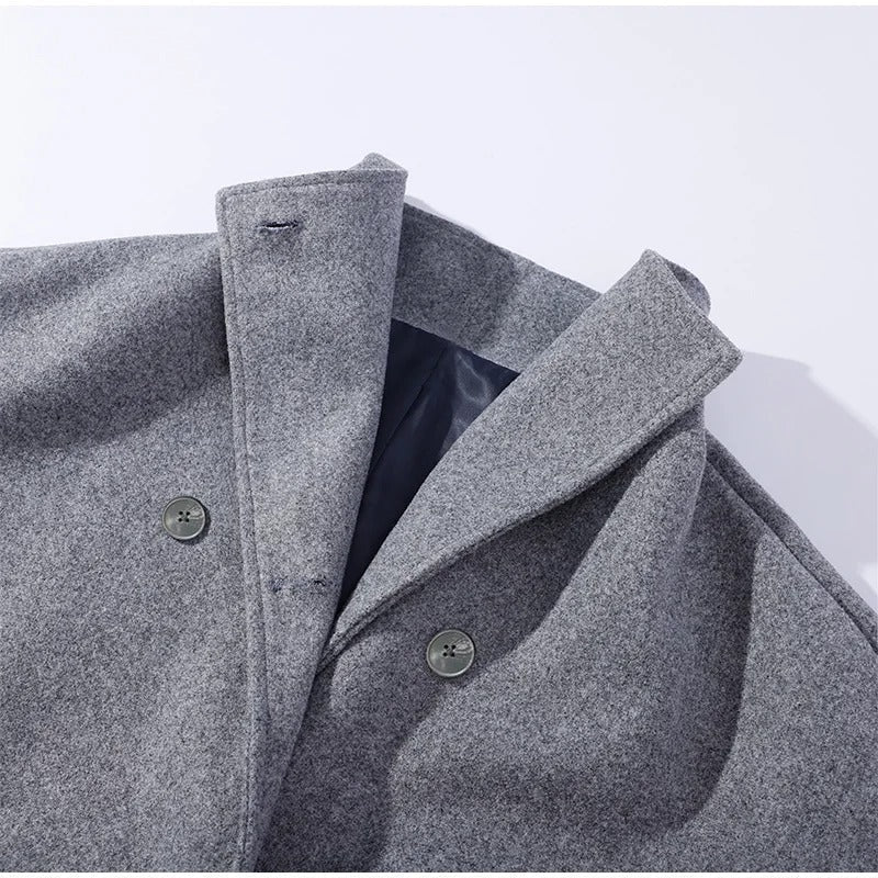 Manteau Femme en Mélange de Laine à Col Montant